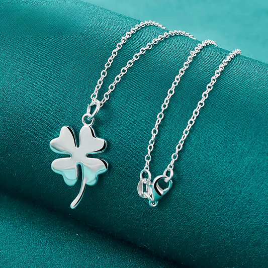 Collar con Colgante de Trébol de Cuatro Hojas - Plata 925