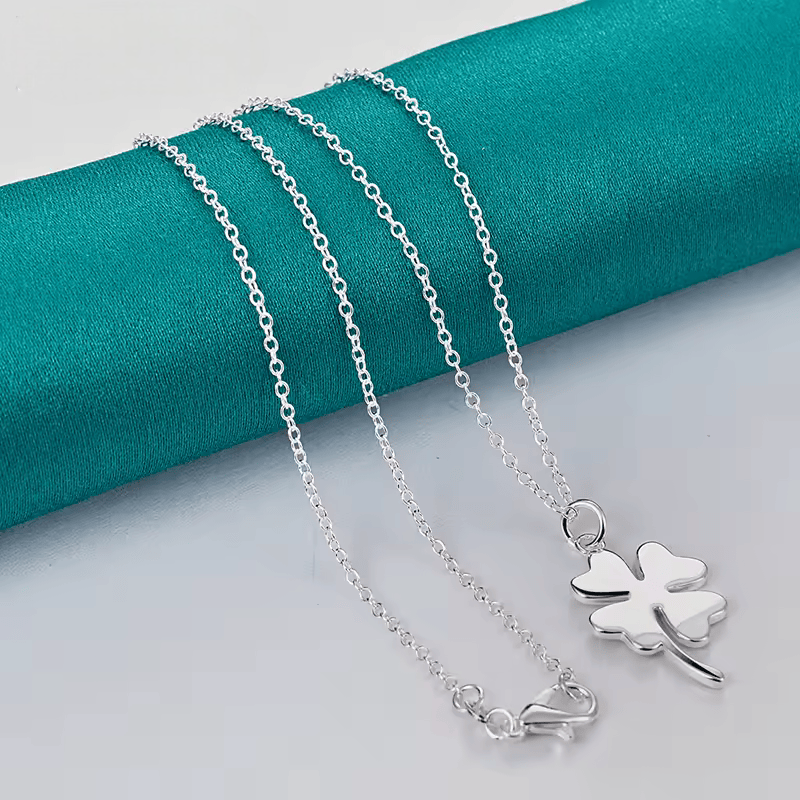 Collar con Colgante de Trébol de Cuatro Hojas - Plata 925