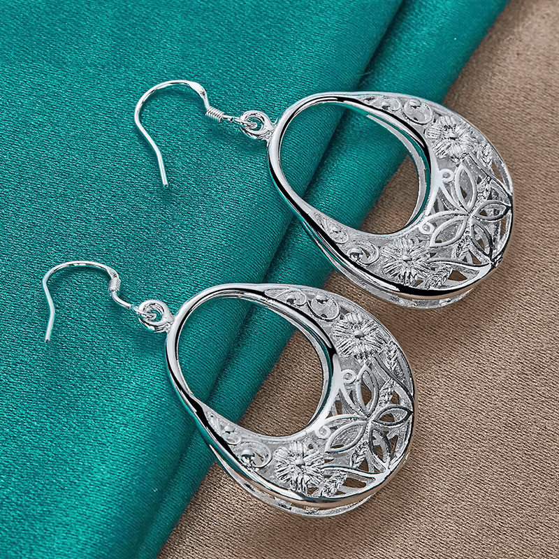 Pendientes Colgantes con Diseño de Mariposa Hueca - Plata 925