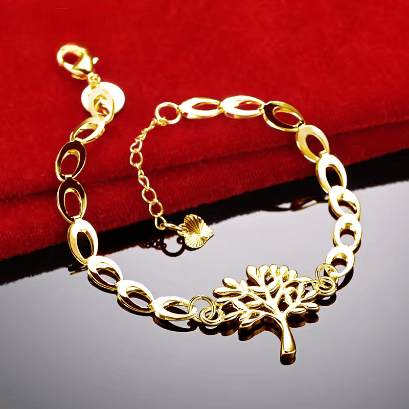 Pulsera con Dijes de Árbol y Corazón - Plata 925