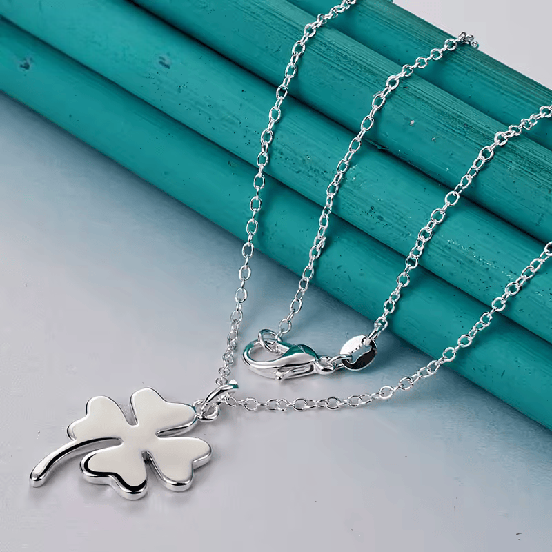 Collar con Colgante de Trébol de Cuatro Hojas - Plata 925